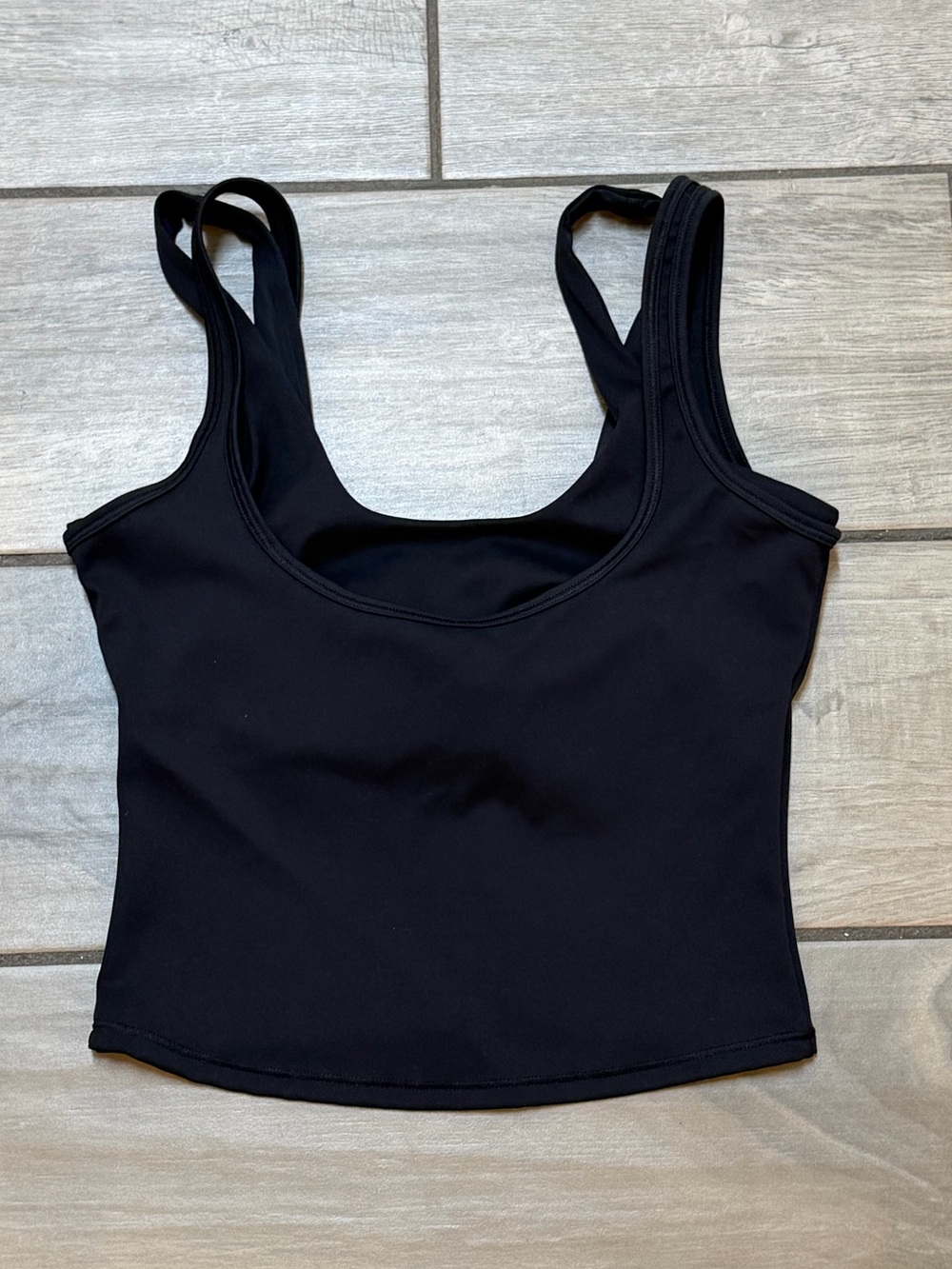 NikeSKIMS Matte Double Strap Scoop Tank Obsidian Black